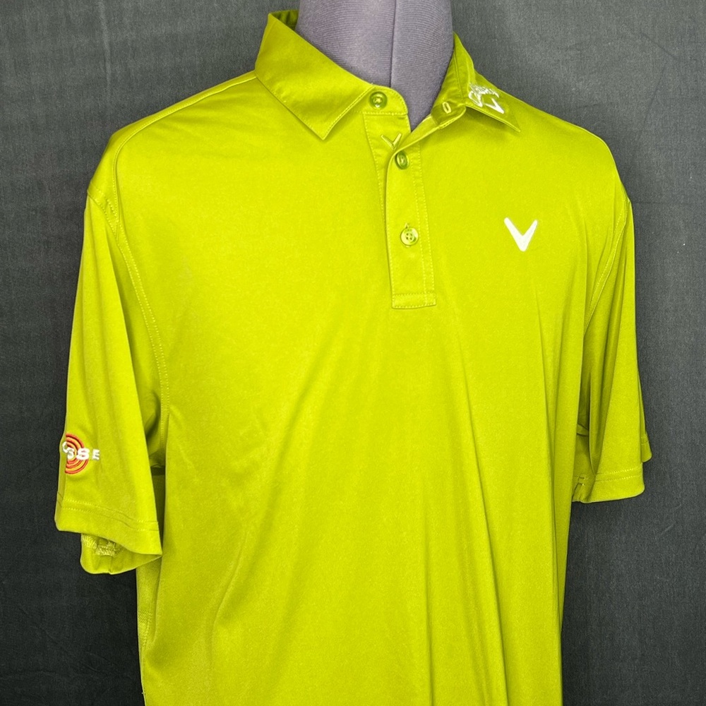 Callaway Odyssey Tour Issued Men's Golf Polo Shirt Size Large Olive Green